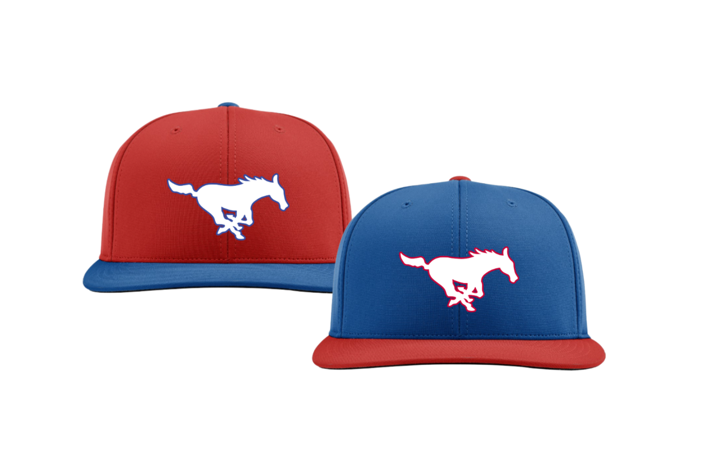 Mustang Full Cap Package - Red + Royal Blue Caps