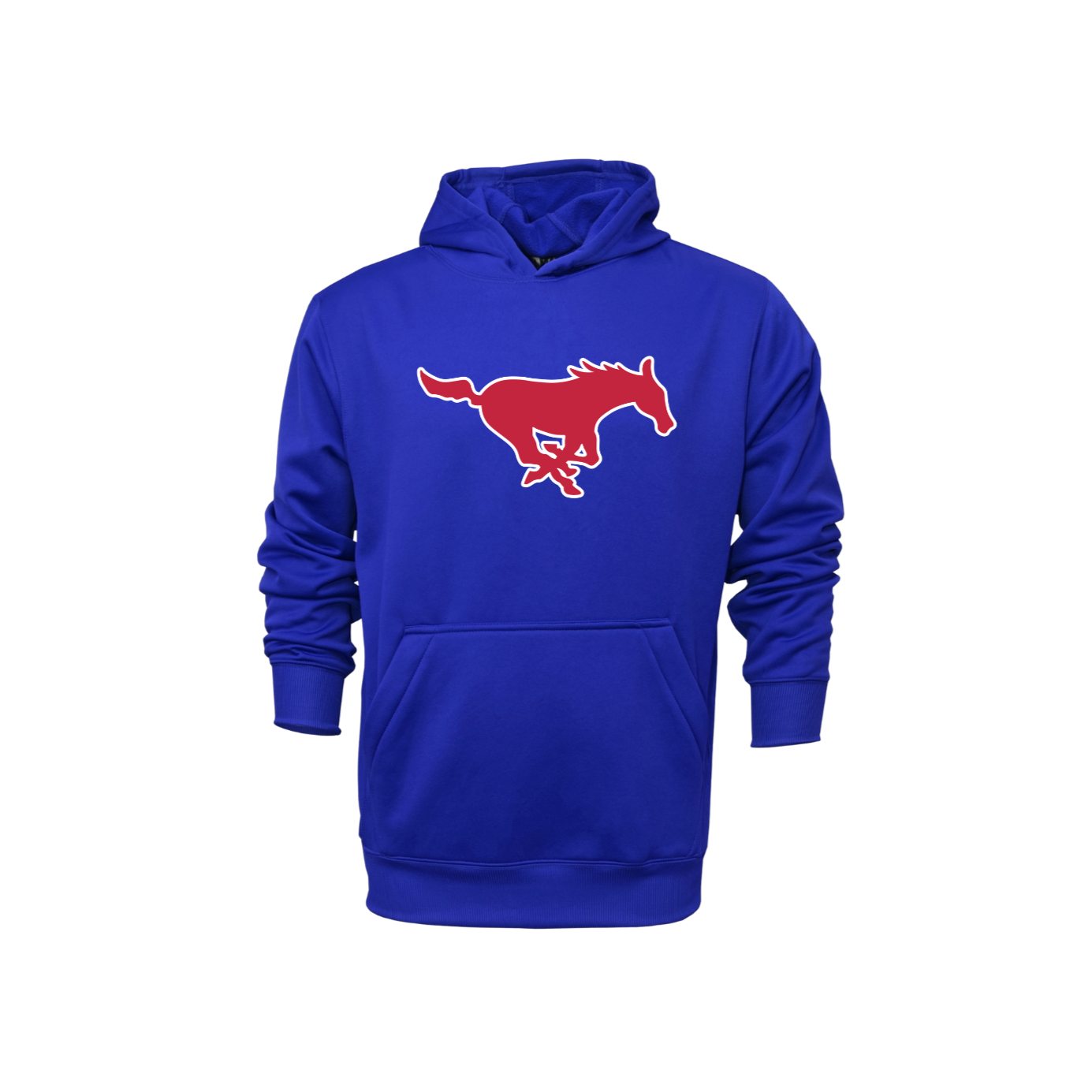 Mustang Single Fleece Hoodie - Red or Blue and Mustang or Script (Youth Sizing)