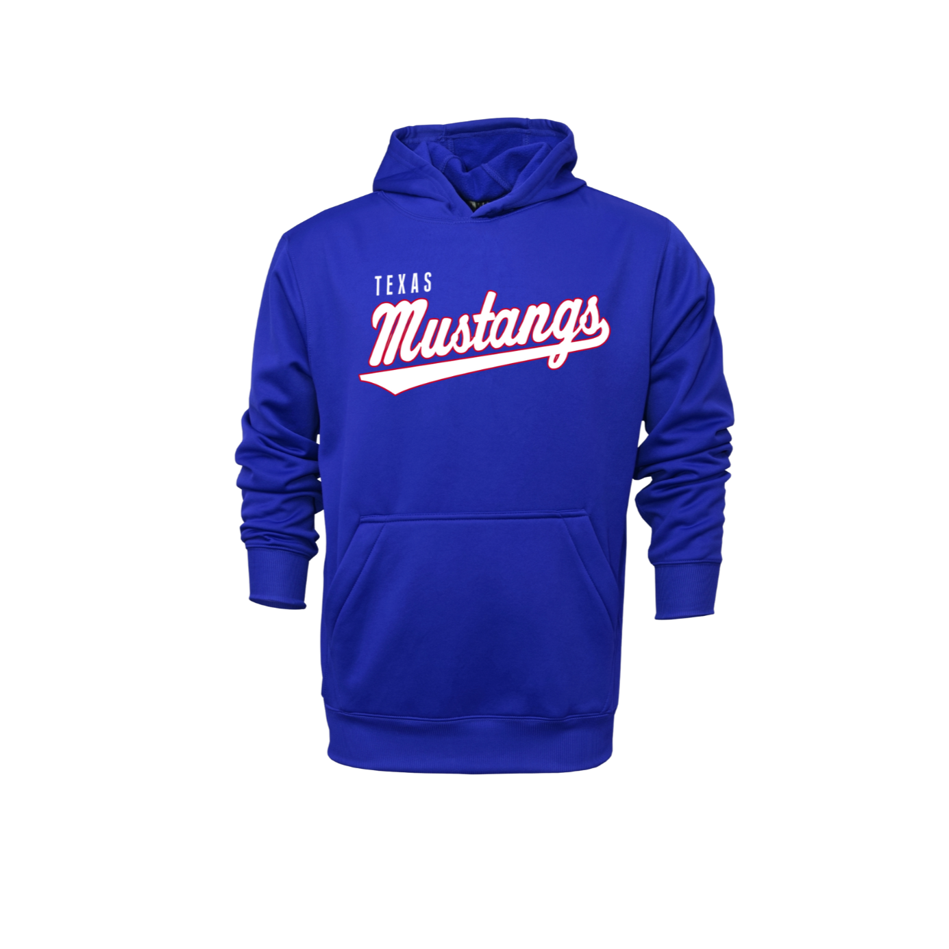 Mustang Single Fleece Hoodie - Red or Blue and Mustang or Script (Youth Sizing)