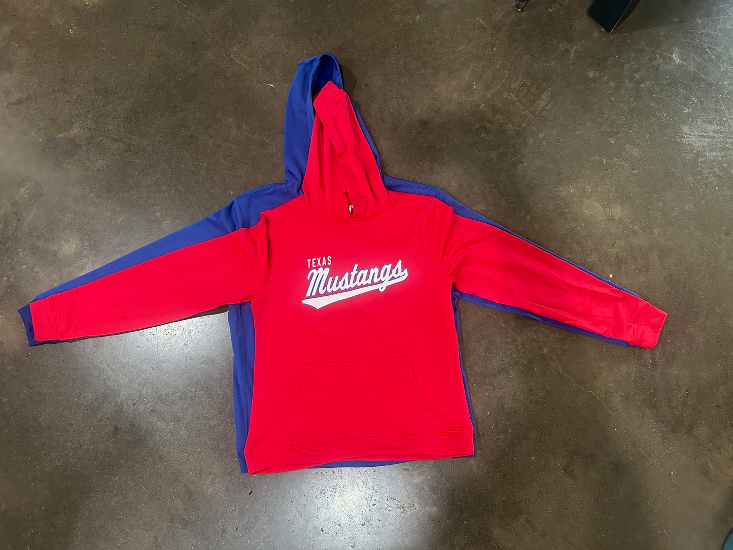 Mustang Single Fleece Hoodie - Red or Blue and Mustang or Script (Youth Sizing)